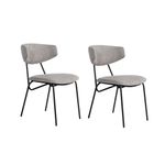 Casa si Gradina - Mobilier - Scaune si fotolii - Scaune - Set scaune (2 bucăți) Hanah Home, 100% bumbac, 48 x 59 x 80 cm, gri/negru, 566WYL1137 - Infinity.ro