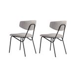 Casa si Gradina - Mobilier - Scaune si fotolii - Scaune - Set scaune (2 bucăți) Hanah Home, 100% bumbac, 48 x 59 x 80 cm, gri/negru, 566WYL1137 - Infinity.ro