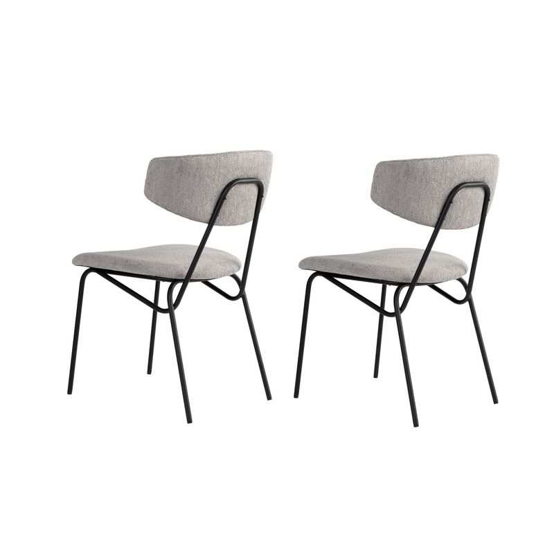Casa si Gradina - Mobilier - Scaune si fotolii - Scaune - Set scaune (2 bucăți) Hanah Home, 100% bumbac, 48 x 59 x 80 cm, gri/negru, 566WYL1137 - Infinity.ro
