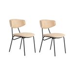 Casa si Gradina - Mobilier - Scaune si fotolii - Scaune - Set scaune (2 bucăți) Hanah Home, 100% bumbac, 48 x 59 x 80 cm, bej/negru, 566WYL1131 - Infinity.ro