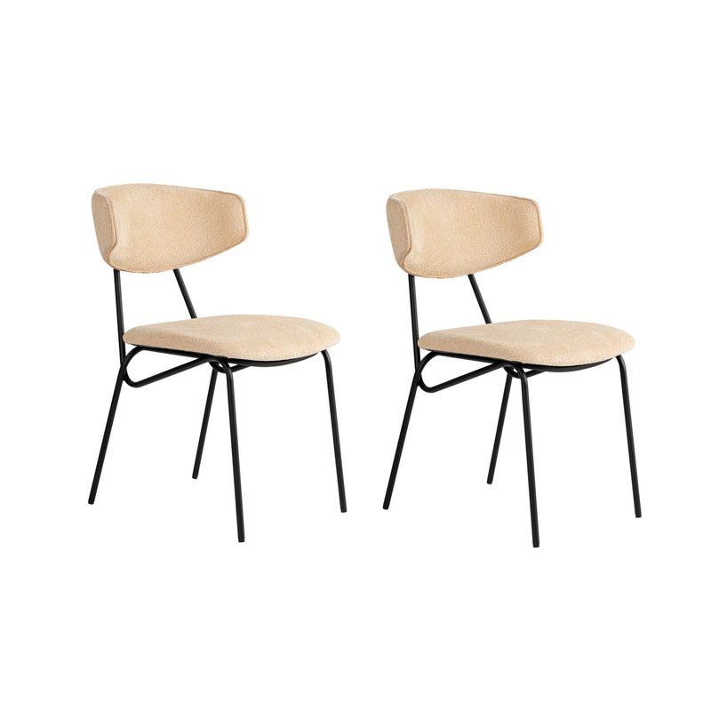 Casa si Gradina - Mobilier - Scaune si fotolii - Scaune - Set scaune (2 bucăți) Hanah Home, 100% bumbac, 48 x 59 x 80 cm, bej/negru, 566WYL1131 - Infinity.ro