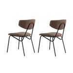 Casa si Gradina - Mobilier - Scaune si fotolii - Scaune - Set scaune (2 bucăți) Hanah Home, 100% bumbac, 48 x 59 x 80 cm, maro/negru, 566WYL1133 - Infinity.ro