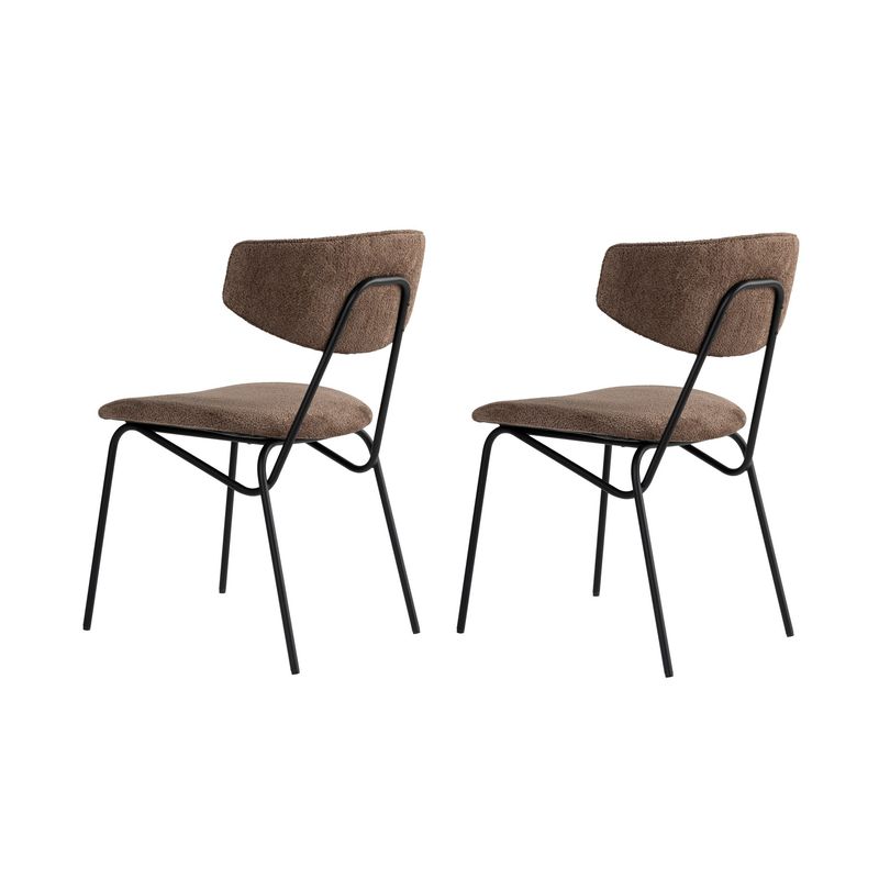 Casa si Gradina - Mobilier - Scaune si fotolii - Scaune - Set scaune (2 bucăți) Hanah Home, 100% bumbac, 48 x 59 x 80 cm, maro/negru, 566WYL1133 - Infinity.ro