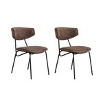 Casa si Gradina - Mobilier - Scaune si fotolii - Scaune - Set scaune (2 bucăți) Hanah Home, 100% bumbac, 48 x 59 x 80 cm, maro/negru, 566WYL1133 - Infinity.ro