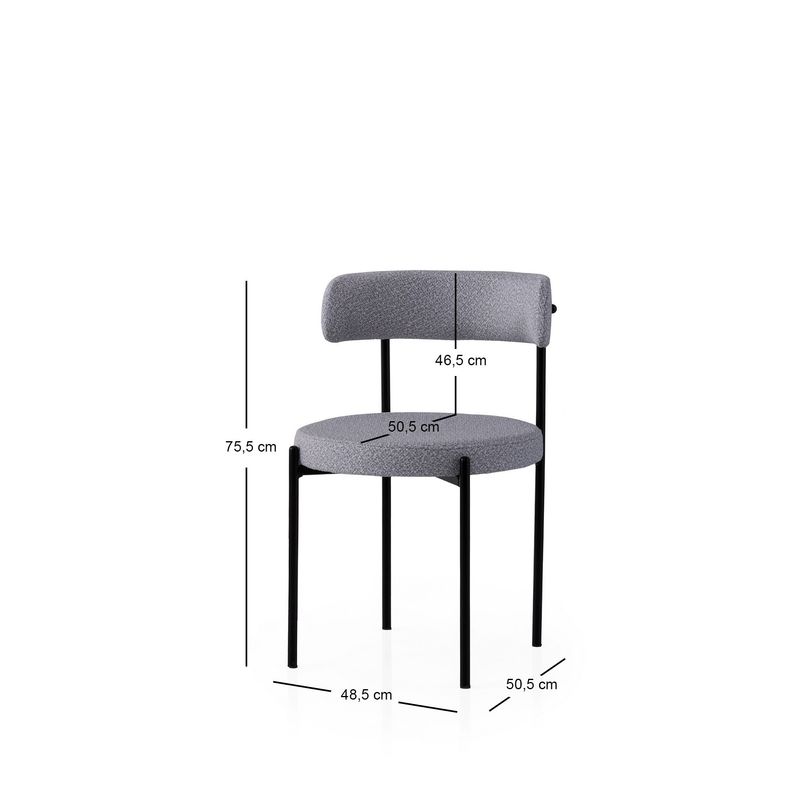 Casa si Gradina - Mobilier - Scaune si fotolii - Scaune - Set scaune (2 bucăți) Hanah Home, PAL melaminat, 48.5 x 50.5 x 75.5 cm, negru/închis gri, 974NMB1896 - Infinity.ro