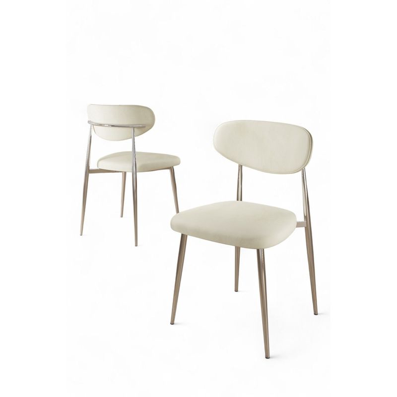 Casa si Gradina - Mobilier - Scaune si fotolii - Scaune - Set scaune (6 bucăți) Hanah Home, placaj, 50 x 47 x 88 cm, crem/chrome, 240CHR1873 - Infinity.ro