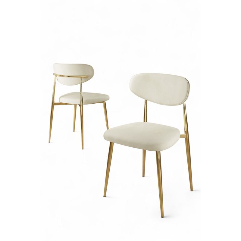 Casa si Gradina - Mobilier - Scaune si fotolii - Scaune - Set scaune (6 bucăți) Hanah Home, placaj, 50 x 47 x 88 cm, crem/auriu, 240CHR1868 - Infinity.ro