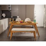 Casa si Gradina - Mobilier - Seturi de mobilier - Seturi mese si scaune - Set masă/scaune (4 bucăți) Hanah Home, MDF, 52 x 44 x 91 cm, stejar/bej, 998VOW2159 - Infinity.ro