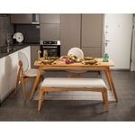 Casa si Gradina - Mobilier - Seturi de mobilier - Seturi mese si scaune - Set masă/scaune (4 bucăți) Hanah Home, MDF, 52 x 44 x 91 cm, stejar/bej, 998VOW2159 - Infinity.ro