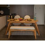Casa si Gradina - Mobilier - Seturi de mobilier - Seturi mese si scaune - Set masă/scaune (4 bucăți) Hanah Home, MDF, 52 x 44 x 91 cm, stejar/bej, 998VOW2159 - Infinity.ro