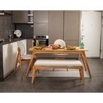 Casa si Gradina - Mobilier - Seturi de mobilier - Seturi mese si scaune - Set masă/scaune (4 bucăți) Hanah Home, MDF, 52 x 44 x 91 cm, stejar/bej, 998VOW2159 - Infinity.ro