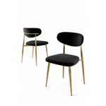 Casa si Gradina - Mobilier - Scaune si fotolii - Scaune - Set scaune (6 bucăți) Hanah Home, placaj, 50 x 47 x 88 cm, negru/auriu, 240CHR1869 - Infinity.ro