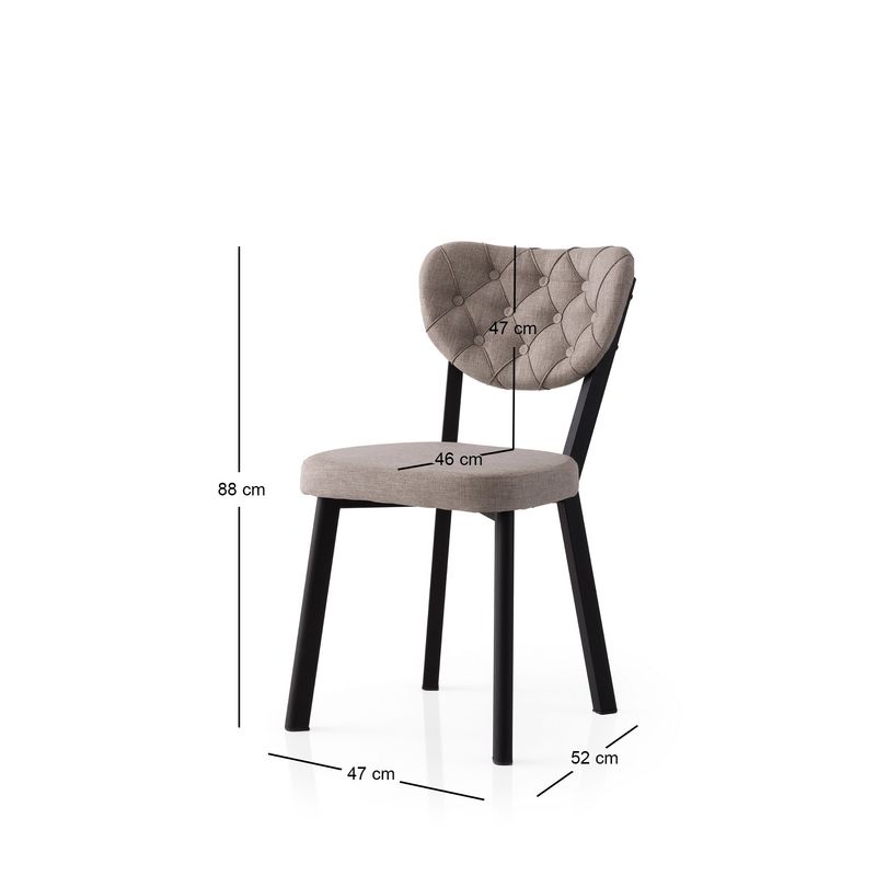 Casa si Gradina - Mobilier - Scaune si fotolii - Scaune - Set scaune (2 bucăți) Hanah Home, PAL melaminat, 46 x 54 x 86 cm, negru/gri, 974NMB1890 - Infinity.ro