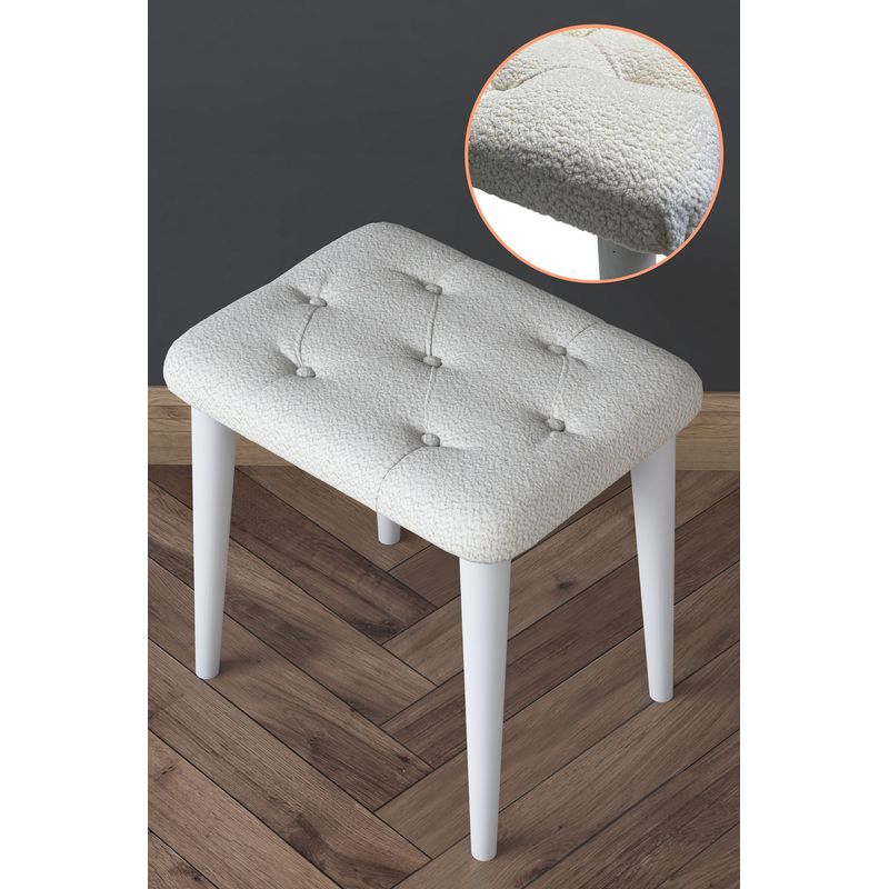 Casa si Gradina - Mobilier - Scaune si fotolii - Tabureti - Taburet Hanah Home, PAL melaminat, 45 x 45 cm, alb, 893RAN5471 - Infinity.ro