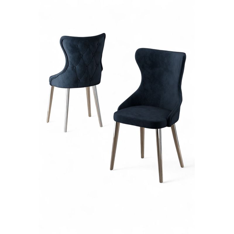 Casa si Gradina - Mobilier - Scaune si fotolii - Scaune - Set scaune (6 bucăți) Hanah Home, placaj, 45 x 46 x 91 cm, antracit/chrome, 240CHR1832 - Infinity.ro