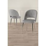 Casa si Gradina - Mobilier - Scaune si fotolii - Scaune - Set scaune (6 bucăți) Hanah Home, placaj, 47 x 47 x 86 cm, gri/chrome, 240CHR1855 - Infinity.ro