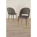 Casa si Gradina - Mobilier - Scaune si fotolii - Scaune - Set scaune (6 bucăți) Hanah Home, placaj, 47 x 47 x 86 cm, cappuccino/auriu, 240CHR1851 - Infinity.ro