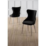 Casa si Gradina - Mobilier - Scaune si fotolii - Scaune - Set scaune (6 bucăți) Hanah Home, placaj, 45 x 46 x 91 cm, negru/chrome, 240CHR1834 - Infinity.ro