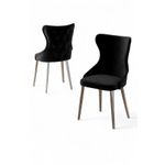 Casa si Gradina - Mobilier - Scaune si fotolii - Scaune - Set scaune (6 bucăți) Hanah Home, placaj, 45 x 46 x 91 cm, negru/chrome, 240CHR1834 - Infinity.ro
