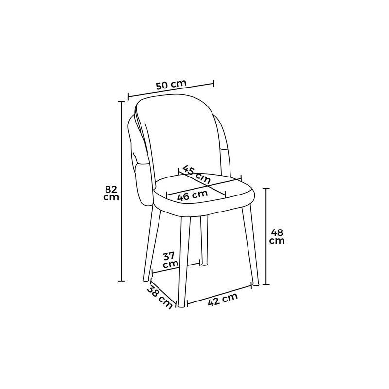 Casa si Gradina - Mobilier - Scaune si fotolii - Scaune - Set scaune (6 bucăți) Hanah Home, placaj, 45 x 46 x 82 cm, cappuccino/auriu, 240CHR1811 - Infinity.ro