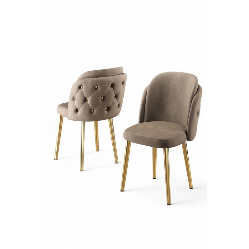 Casa si Gradina - Mobilier - Scaune si fotolii - Scaune - Set scaune (6 bucăți) Hanah Home, placaj, 45 x 46 x 82 cm, cappuccino/auriu, 240CHR1811 - Infinity.ro