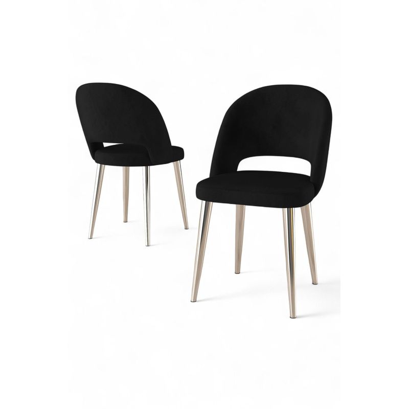 Casa si Gradina - Mobilier - Scaune si fotolii - Scaune - Set scaune (6 bucăți) Hanah Home, placaj, 47 x 47 x 86 cm, negru/chrome, 240CHR1854 - Infinity.ro