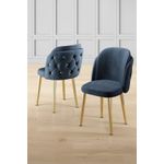 Casa si Gradina - Mobilier - Scaune si fotolii - Scaune - Set scaune (6 bucăți) Hanah Home, placaj, 45 x 46 x 82 cm, antracit/auriu, 240CHR1807 - Infinity.ro