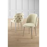 Casa si Gradina - Mobilier - Scaune si fotolii - Scaune - Set scaune (6 bucăți) Hanah Home, placaj, 45 x 46 x 82 cm, crem/chrome, 240CHR1813 - Infinity.ro