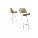 Casa si Gradina - Mobilier - Scaune si fotolii - Scaune - Set scaune bar (4 bucăți) Hanah Home, metal, 44 x 42 x 105 cm, crem/alb, 240CHR1883 - Infinity.ro