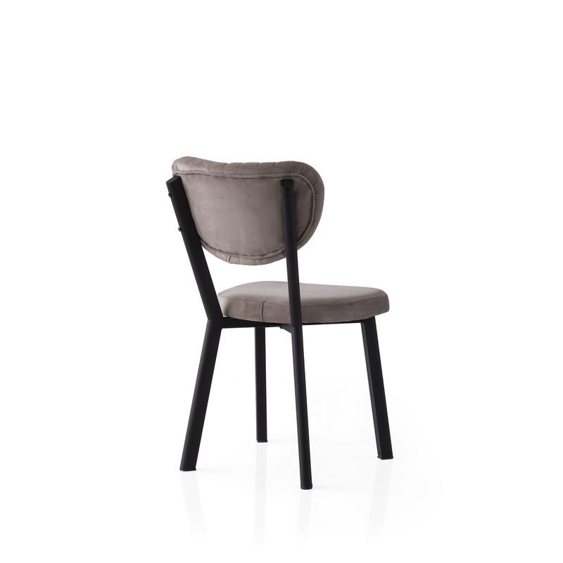 Casa si Gradina - Mobilier - Scaune si fotolii - Scaune - Set scaune (2 bucăți) Hanah Home, PAL melaminat, 46 x 54 x 86 cm, negru/bej-cenușiu, 974NMB1847 - Infinity.ro