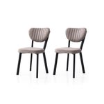 Casa si Gradina - Mobilier - Scaune si fotolii - Scaune - Set scaune (2 bucăți) Hanah Home, PAL melaminat, 46 x 54 x 86 cm, negru/bej-cenușiu, 974NMB1847 - Infinity.ro