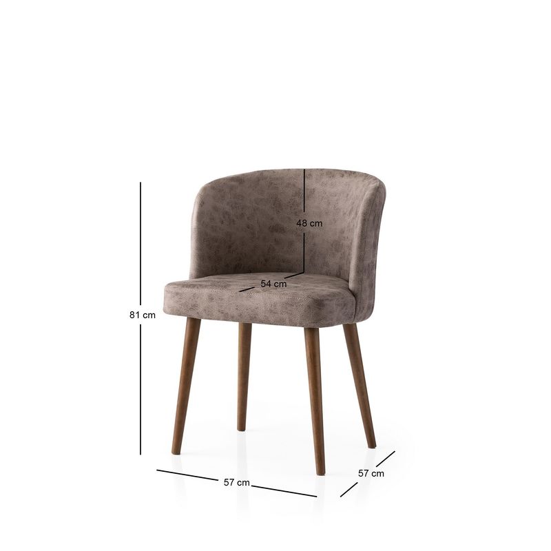 Casa si Gradina - Mobilier - Scaune si fotolii - Scaune - Set scaune (2 bucăți) Hanah Home, PAL melaminat, 57 x 57 x 81 cm, negru/bej-cenușiu, 974NMB1924 - Infinity.ro
