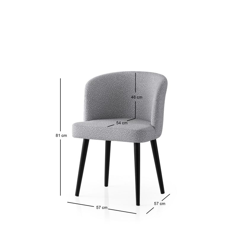 Casa si Gradina - Mobilier - Scaune si fotolii - Scaune - Set scaune (2 bucăți) Hanah Home, PAL melaminat, 57 x 57 x 81 cm, negru/deschis gri, 974NMB1920 - Infinity.ro