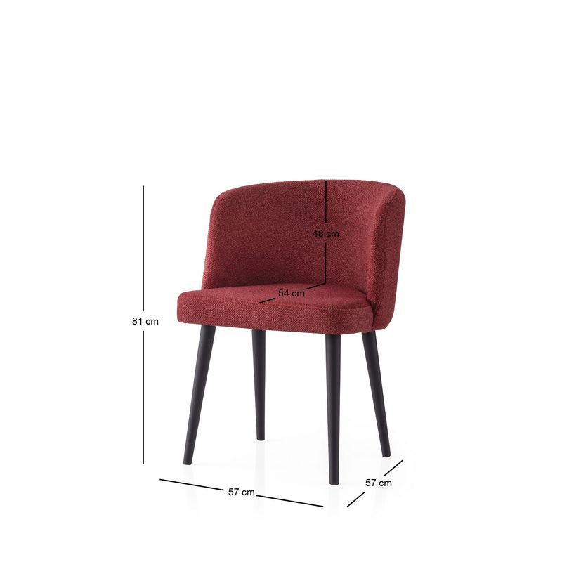 Casa si Gradina - Mobilier - Scaune si fotolii - Scaune - Set scaune (2 bucăți) Hanah Home, PAL melaminat, 57 x 57 x 81 cm, negru/roșu, 974NMB1914 - Infinity.ro