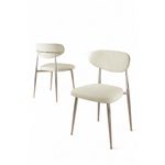 Casa si Gradina - Mobilier - Scaune si fotolii - Scaune - Set scaune (4 bucăți) Hanah Home, placaj, 50 x 47 x 88 cm, crem/chrome, 240CHR1863 - Infinity.ro