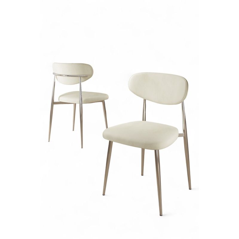 Casa si Gradina - Mobilier - Scaune si fotolii - Scaune - Set scaune (4 bucăți) Hanah Home, placaj, 50 x 47 x 88 cm, crem/chrome, 240CHR1863 - Infinity.ro