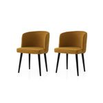 Casa si Gradina - Mobilier - Scaune si fotolii - Scaune - Set scaune (2 bucăți) Hanah Home, PAL melaminat, 57 x 57 x 81 cm, negru/galben, 974NMB1912 - Infinity.ro