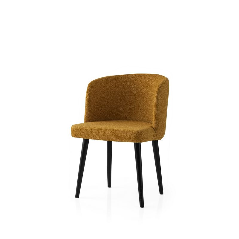 Casa si Gradina - Mobilier - Scaune si fotolii - Scaune - Set scaune (2 bucăți) Hanah Home, PAL melaminat, 57 x 57 x 81 cm, negru/galben, 974NMB1912 - Infinity.ro