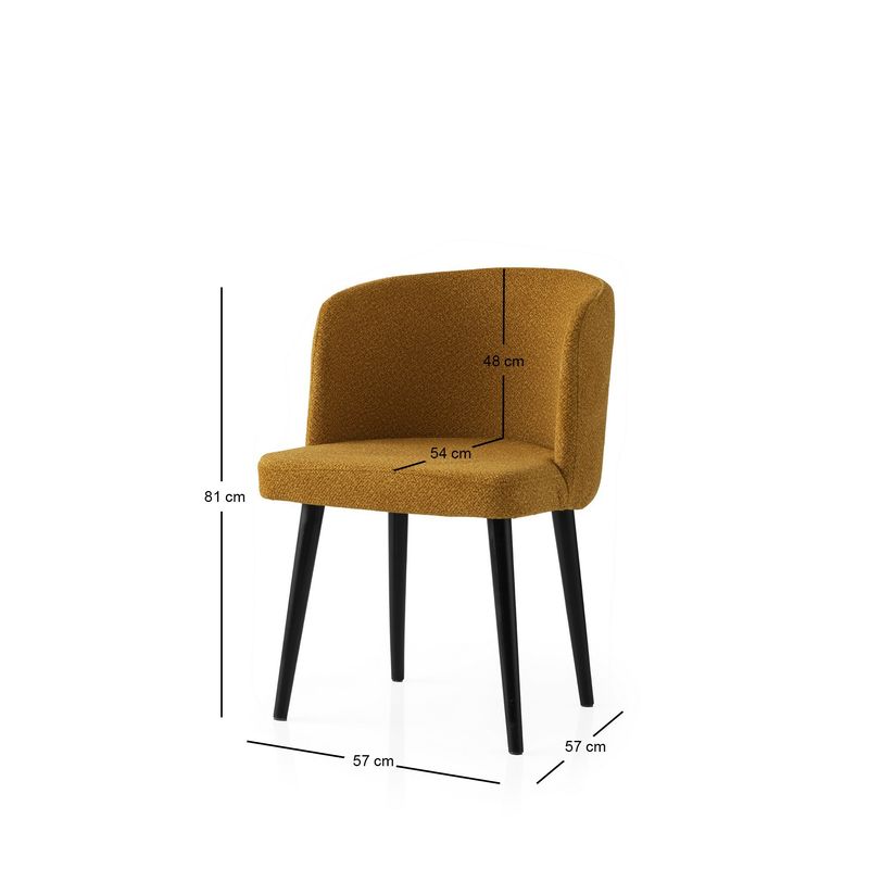 Casa si Gradina - Mobilier - Scaune si fotolii - Scaune - Set scaune (2 bucăți) Hanah Home, PAL melaminat, 57 x 57 x 81 cm, negru/galben, 974NMB1912 - Infinity.ro