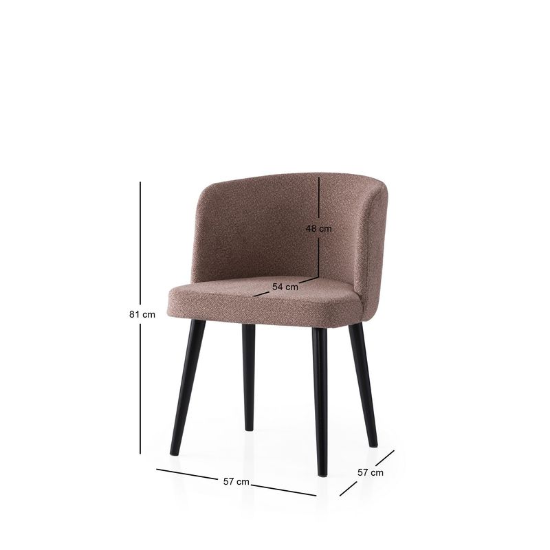 Casa si Gradina - Mobilier - Scaune si fotolii - Scaune - Set scaune (2 bucăți) Hanah Home, PAL melaminat, 57 x 57 x 81 cm, negru/bej-cenușiu, 974NMB1916 - Infinity.ro