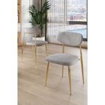 Casa si Gradina - Mobilier - Scaune si fotolii - Scaune - Set scaune (4 bucăți) Hanah Home, placaj, 50 x 47 x 88 cm, gri/auriu, 240CHR1860 - Infinity.ro