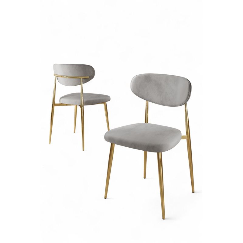 Casa si Gradina - Mobilier - Scaune si fotolii - Scaune - Set scaune (4 bucăți) Hanah Home, placaj, 50 x 47 x 88 cm, gri/auriu, 240CHR1860 - Infinity.ro