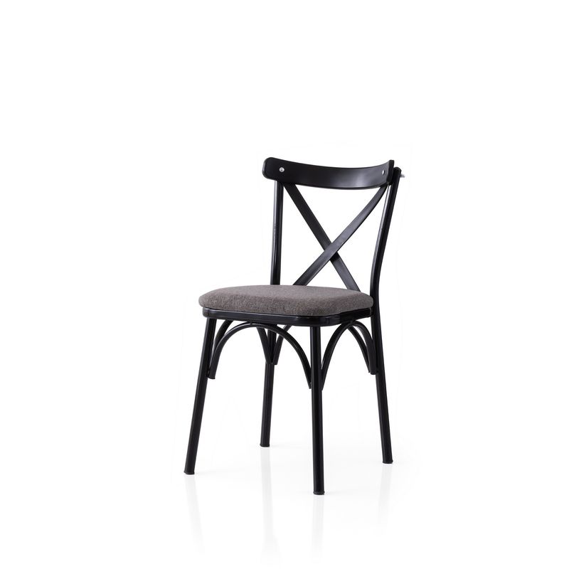 Casa si Gradina - Mobilier - Scaune si fotolii - Scaune - Set scaune (2 bucăți) Hanah Home, PAL melaminat, 42 x 40 x 81 cm, negru/gri, 974NMB1888 - Infinity.ro