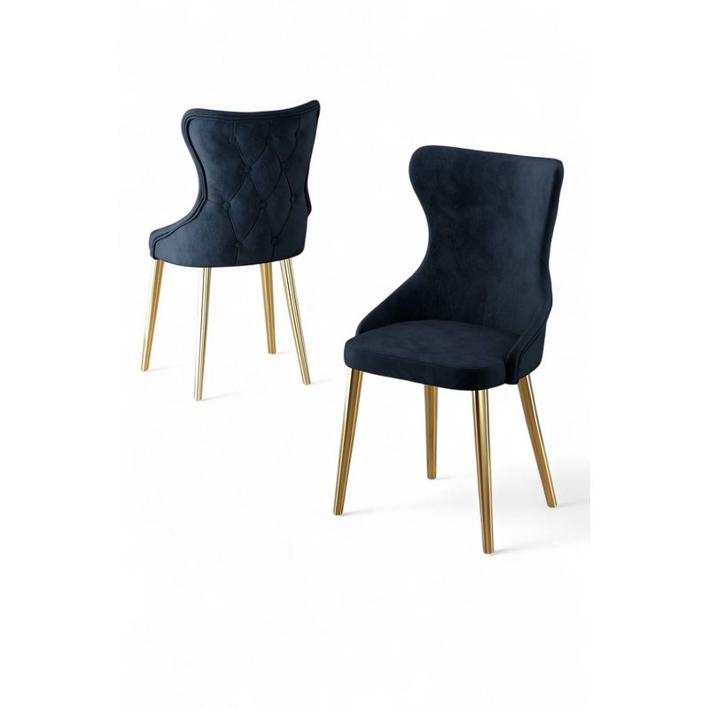 Casa si Gradina - Mobilier - Scaune si fotolii - Scaune - Set scaune (4 bucăți) Hanah Home, placaj, 45 x 46 x 91 cm, antracit/auriu, 240CHR1817 - Infinity.ro