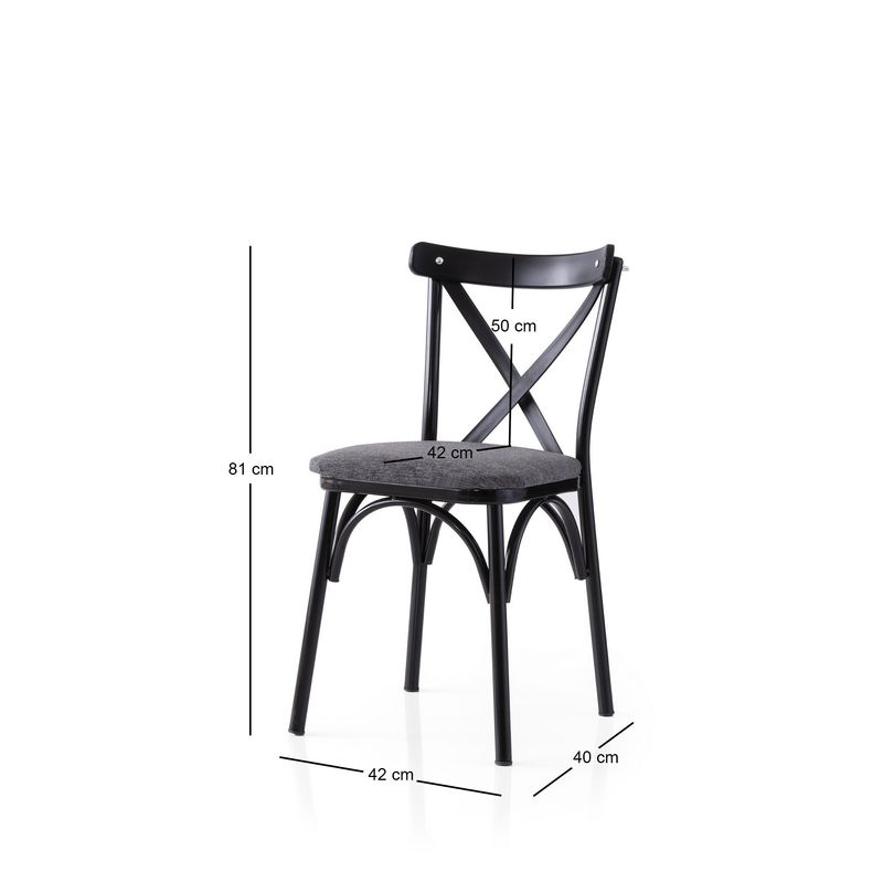 Casa si Gradina - Mobilier - Scaune si fotolii - Scaune - Set scaune (2 bucăți) Hanah Home, PAL melaminat, 42 x 40 x 81 cm, negru/antracit, 974NMB1886 - Infinity.ro