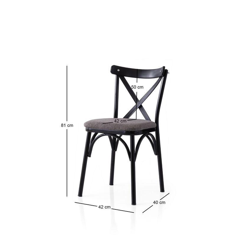 Casa si Gradina - Mobilier - Scaune si fotolii - Scaune - Set scaune (2 bucăți) Hanah Home, PAL melaminat, 42 x 40 x 81 cm, negru/gri, 974NMB1888 - Infinity.ro