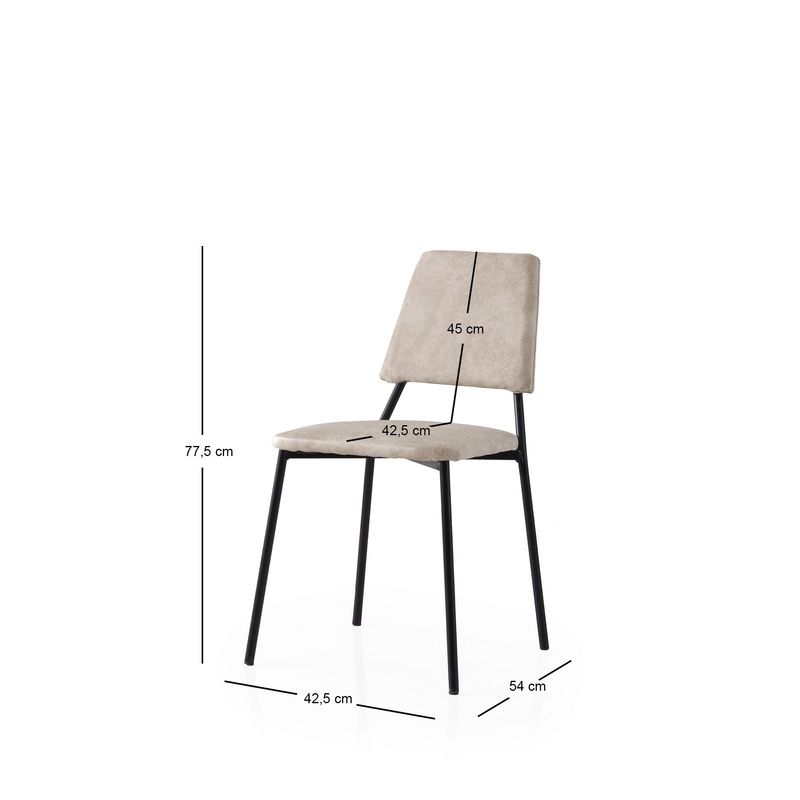 Casa si Gradina - Mobilier - Scaune si fotolii - Scaune - Set scaune (2 bucăți) Hanah Home, PAL melaminat, 42.5 x 54 x 77.5 cm, negru/ecru, 974NMB1903 - Infinity.ro