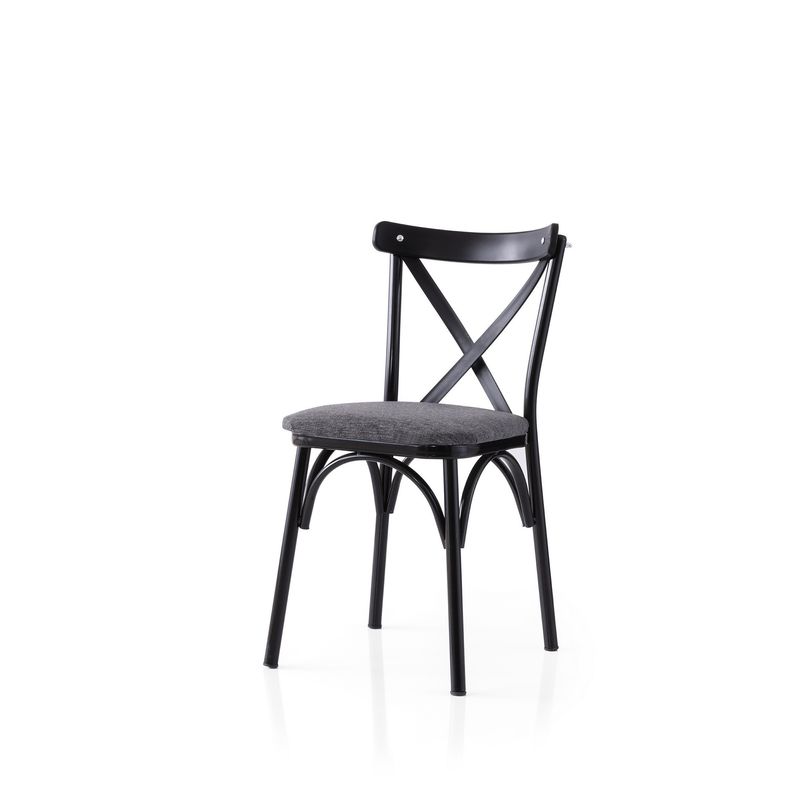 Casa si Gradina - Mobilier - Scaune si fotolii - Scaune - Set scaune (2 bucăți) Hanah Home, PAL melaminat, 42 x 40 x 81 cm, negru/antracit, 974NMB1886 - Infinity.ro