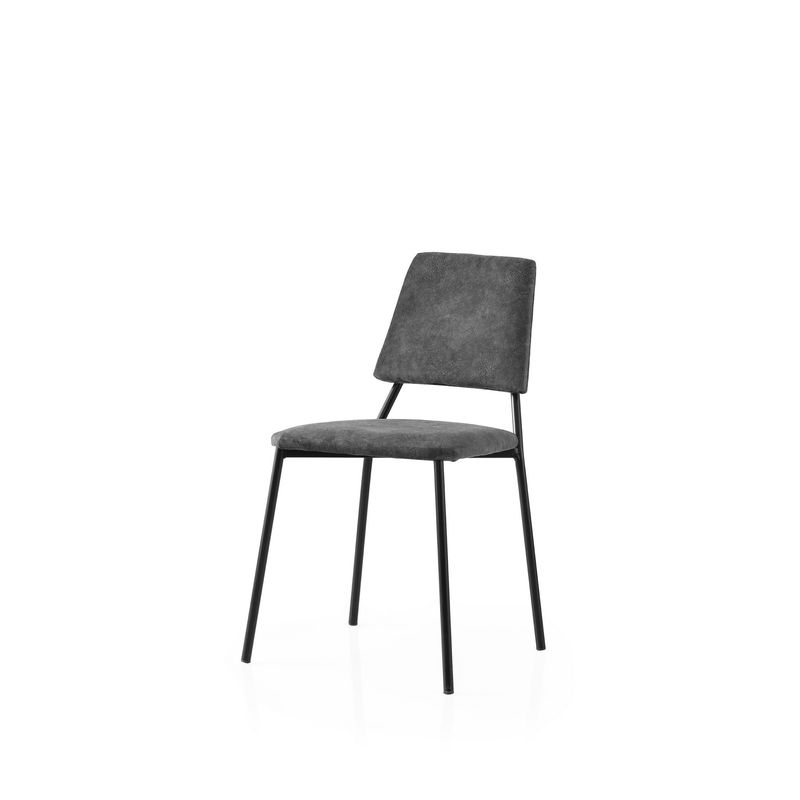 Casa si Gradina - Mobilier - Scaune si fotolii - Scaune - Set scaune (2 bucăți) Hanah Home, PAL melaminat, 42.5 x 54 x 77.5 cm, negru/antracit, 974NMB1906 - Infinity.ro