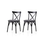 Casa si Gradina - Mobilier - Scaune si fotolii - Scaune - Set scaune (2 bucăți) Hanah Home, PAL melaminat, 42 x 40 x 81 cm, negru/antracit, 974NMB1886 - Infinity.ro